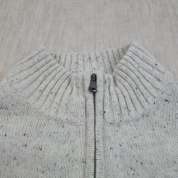 Sonoma Goods For Life Sweater Mens 2XL Gray Beige Ribbed Hem Super Soft 1/4 Zip - Picture 3 of 11
